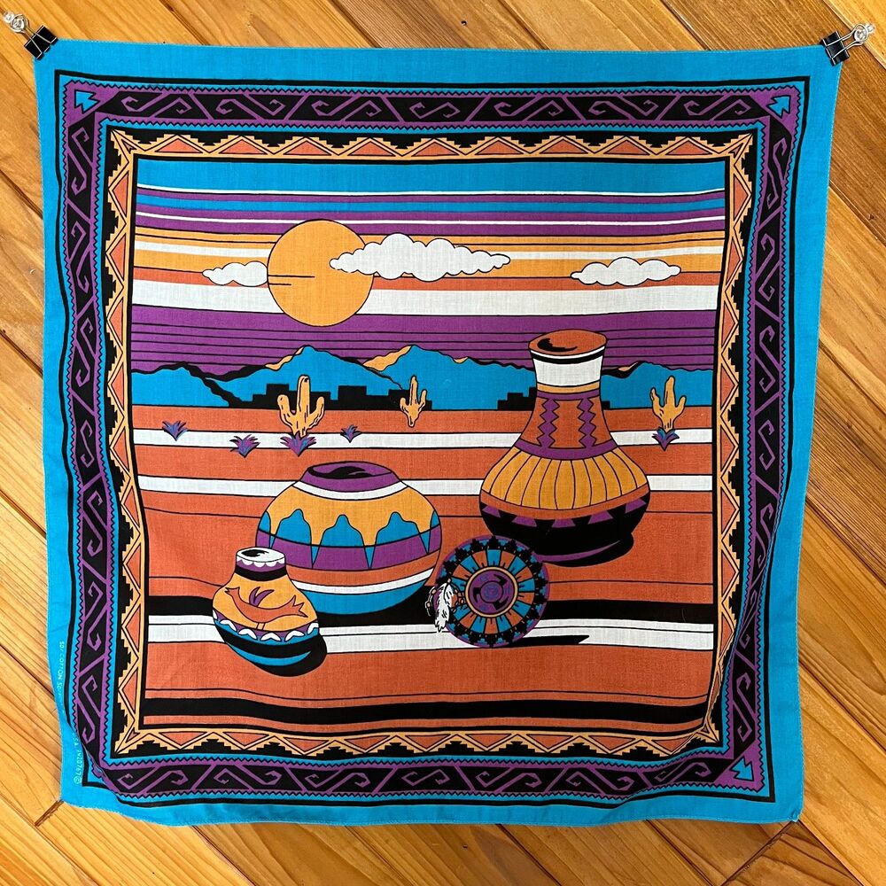 Vintage Southwest Pottery Motif Bandana